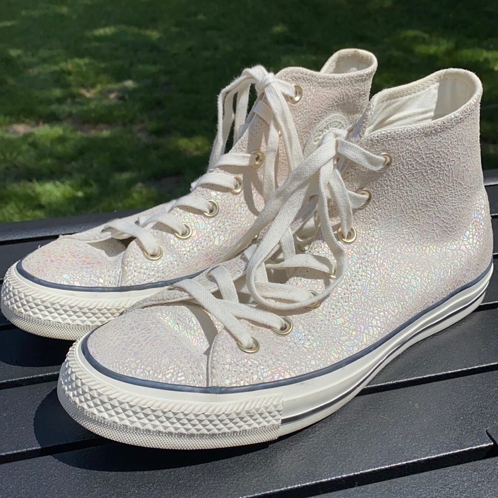 RARE Converse All Star Metallic Iridescent Hi Tops